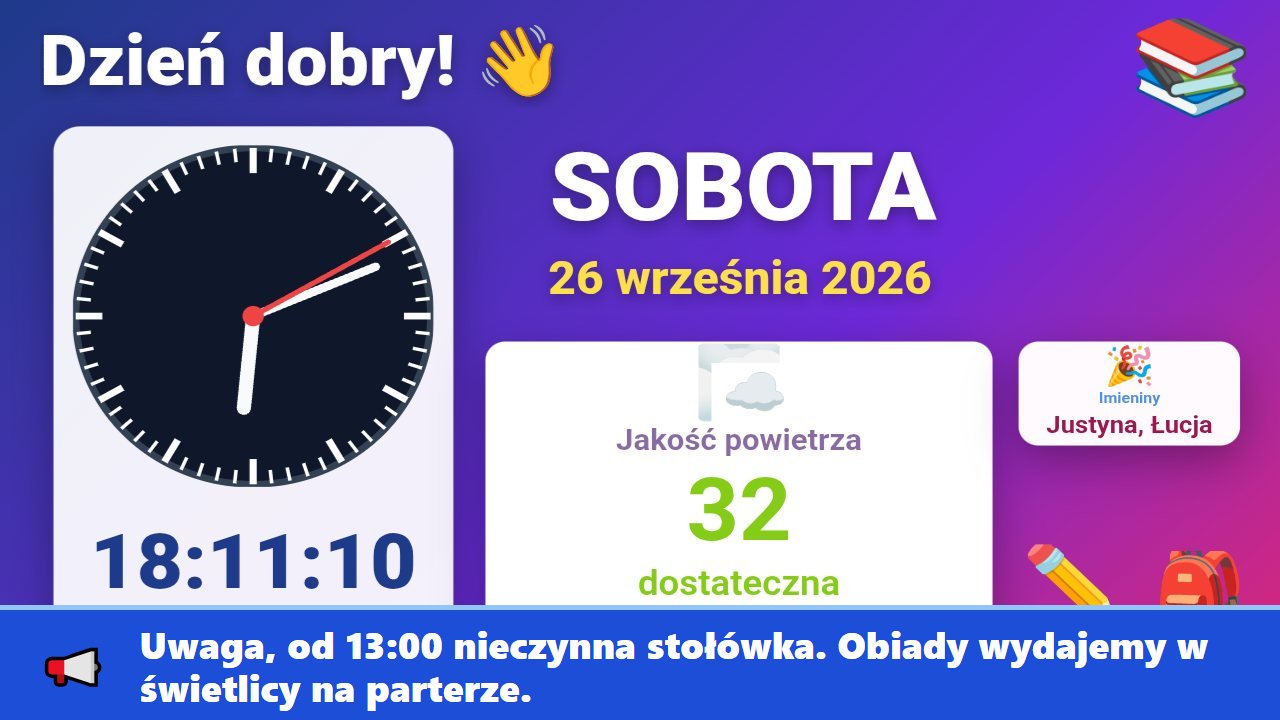 Informacja jako niebieski pasek u dołu ekranu